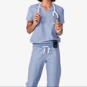 FIGS scrubs Heather Indigo Denim Set